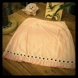 BOGO Pink and white gingham skirt with daisy hem